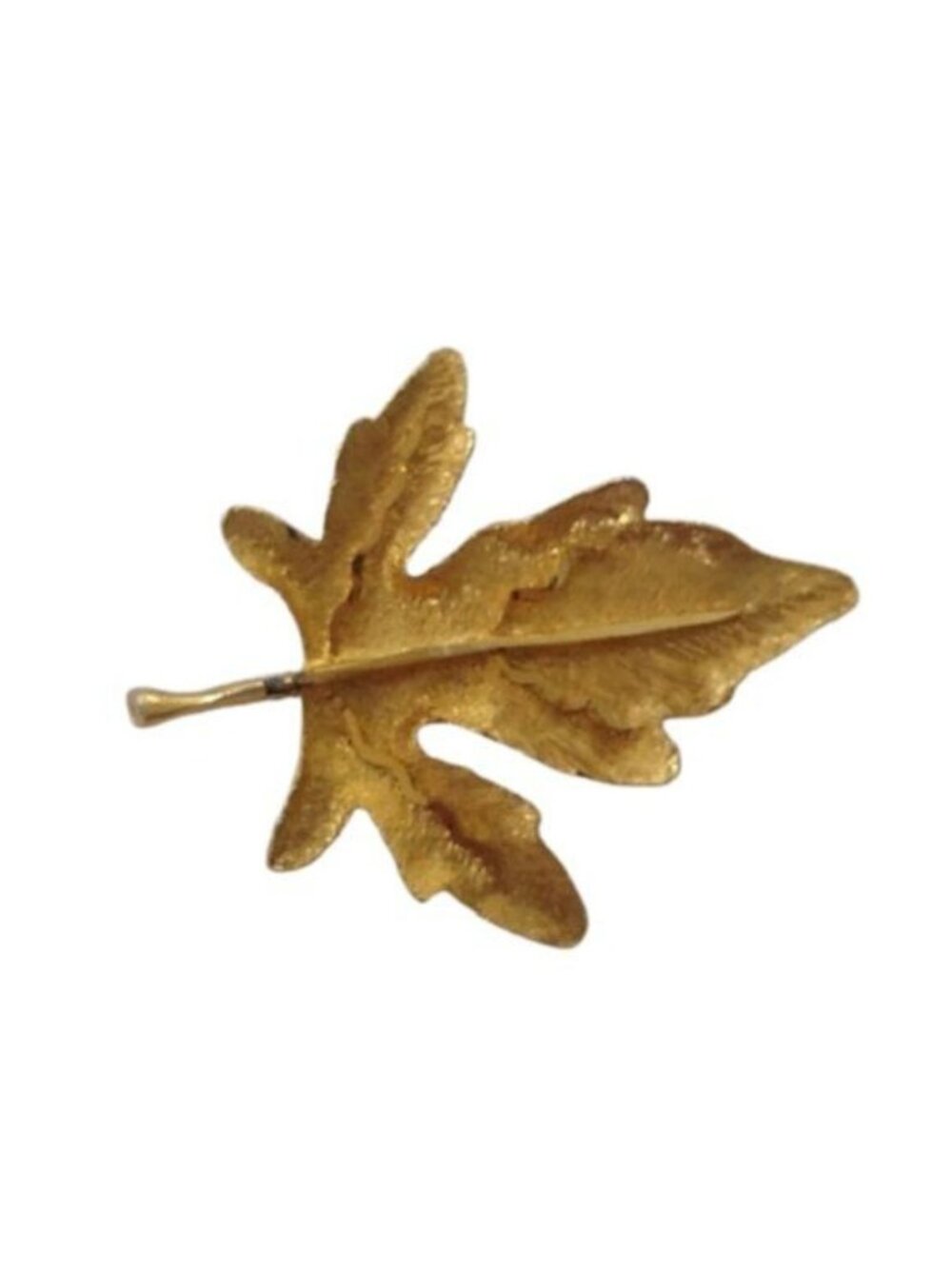 Vintage BSK Goldtone Metal Leaf Brooch